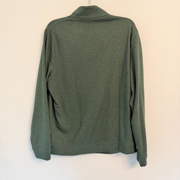 🌿 David Donahue Quarter-Zip Pullover – Heather Green – Size L - Picture 5 of 5